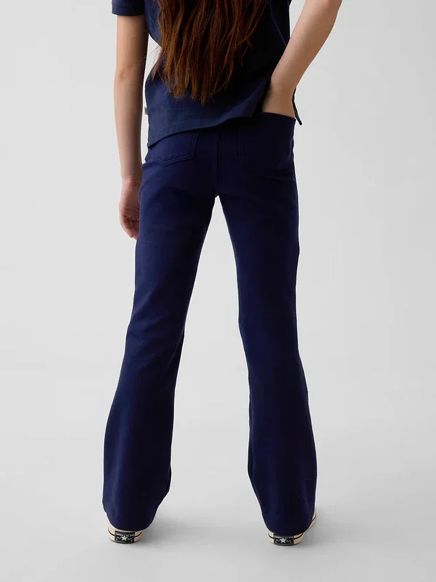 Uniformsbyxor i ponte med vid ben för barn