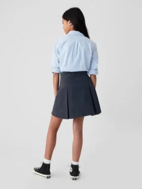 Uniformskjortkjol för barn i khaki med veck