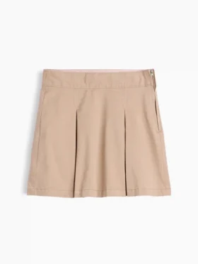 Uniformskjortkjol för barn i khaki med veck