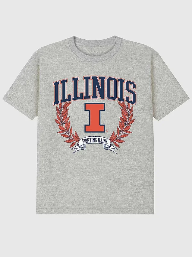 University of Illinois Laurels mörk grafisk T-shirt