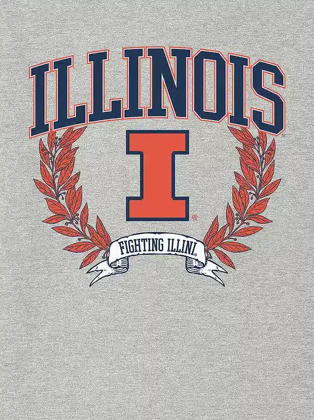 University of Illinois Laurels mörk grafisk T-shirt