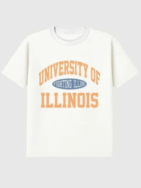 University of Illinois Vintage Fighting Illini-T-shirt med tryck