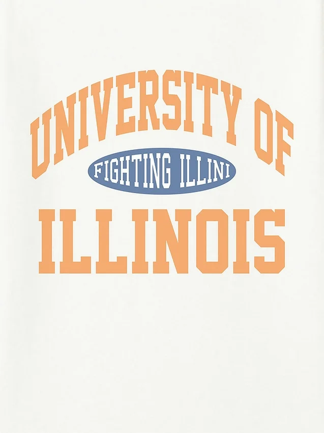 University of Illinois Vintage Fighting Illini-T-shirt med tryck