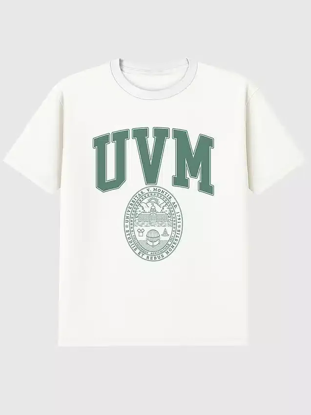 UVM College Crest-T-shirt med tryck
