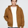 Vaffelfodrad, quiltad hoodie med dragkedja