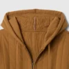 Vaffelfodrad, quiltad hoodie med dragkedja