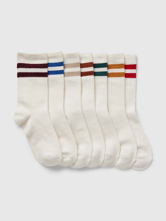 Varsity-strumpor i ekologisk bomull för barn (7-pack)