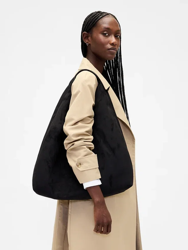 Vegansk slouchy-tote i mocka
