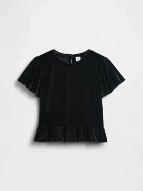 Velour-peplumtop för barn