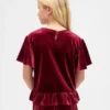 Velour-peplumtop för barn