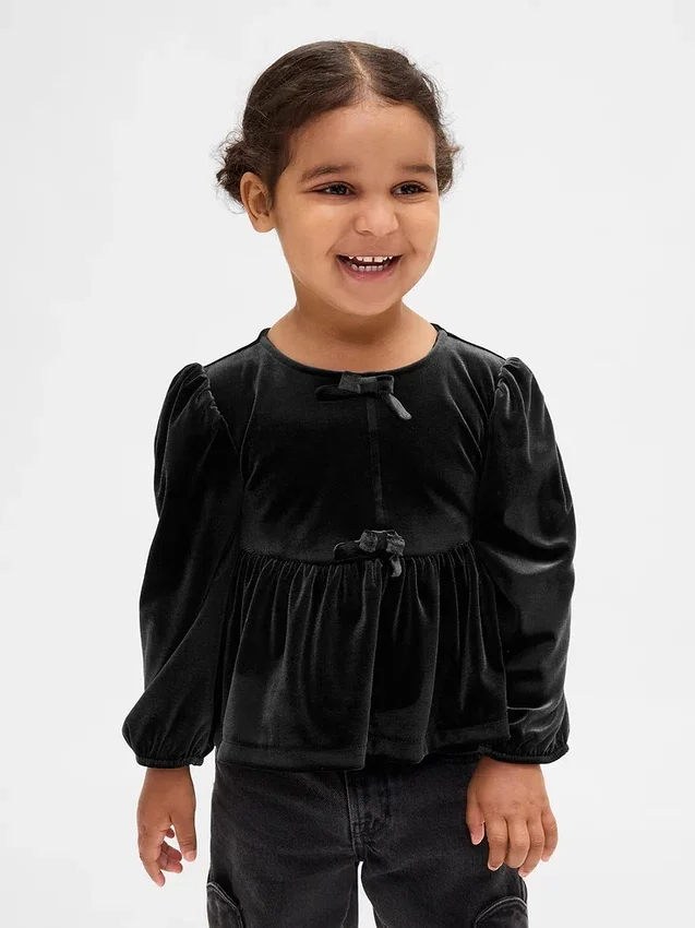 Velourtröja med rosett för Baby & Småbarn