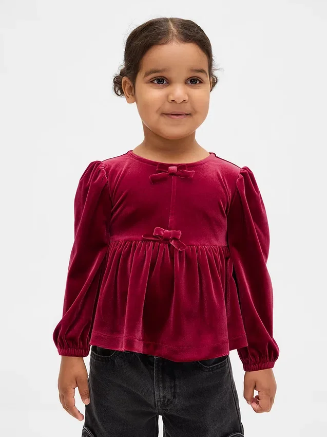 Velourtröja med rosett för Baby & Småbarn