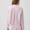 Överdimensionerad, kort pyjamas-skjorta i poplin