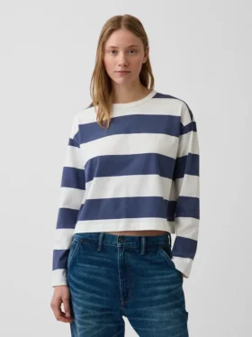 Överdimensionerad, kort T-shirt i stickat