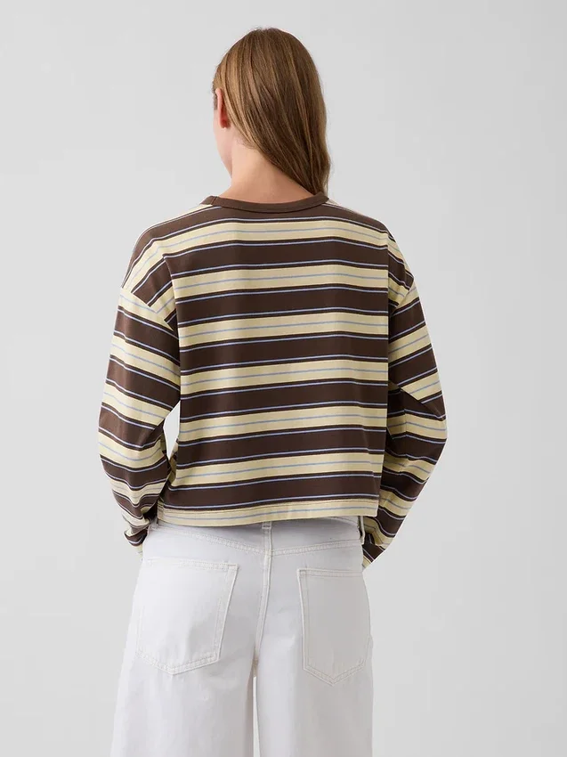 Överdimensionerad, kort T-shirt i stickat