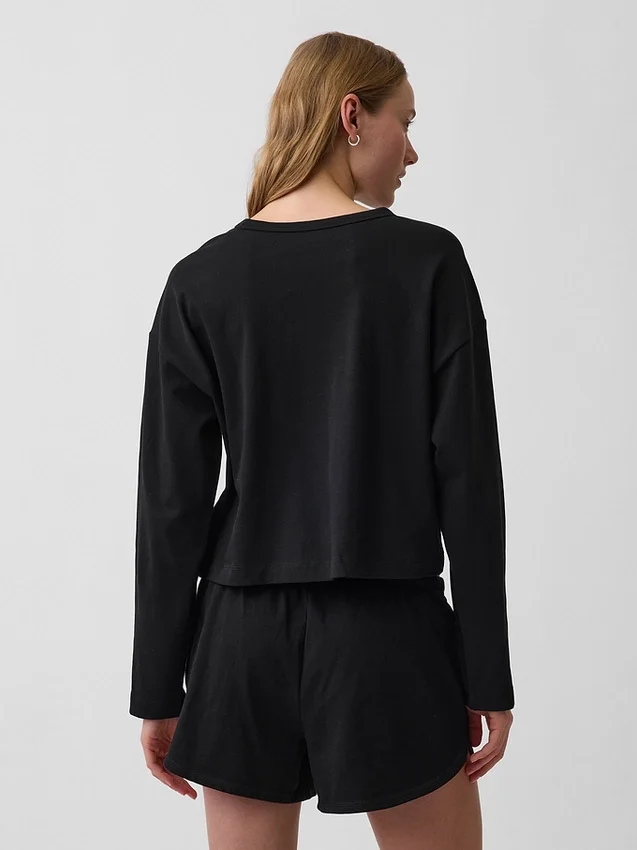 Överdimensionerad, kort T-shirt i stickat