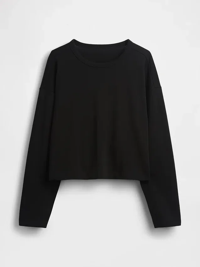 Överdimensionerad, kort T-shirt i stickat