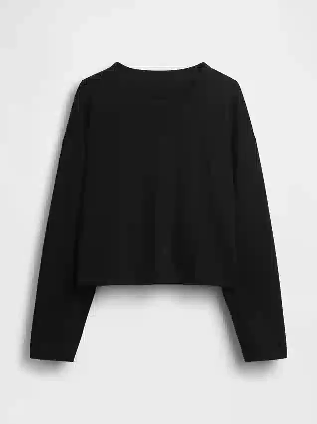 Överdimensionerad, kort T-shirt i stickat