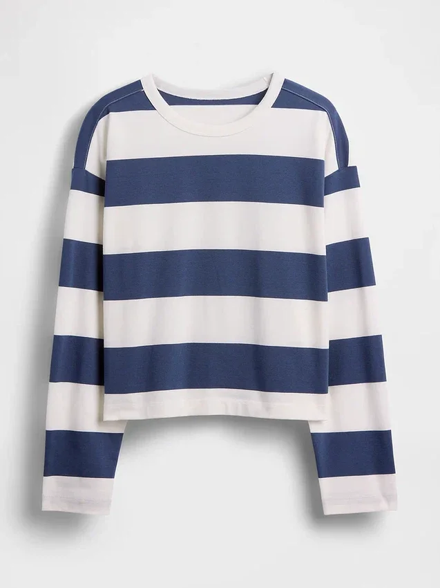 Överdimensionerad, kort T-shirt i stickat