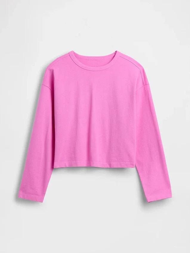 Överdimensionerad, kort T-shirt i stickat