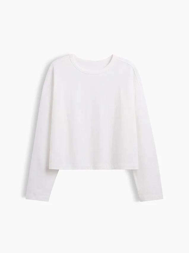 Överdimensionerad, kort T-shirt i stickat