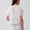 Överdimensionerad pyjamaskjorta i skrynklig gasväv