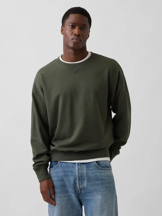 Överdimensionerad sweatshirt i tjock fransk frotté för vuxna