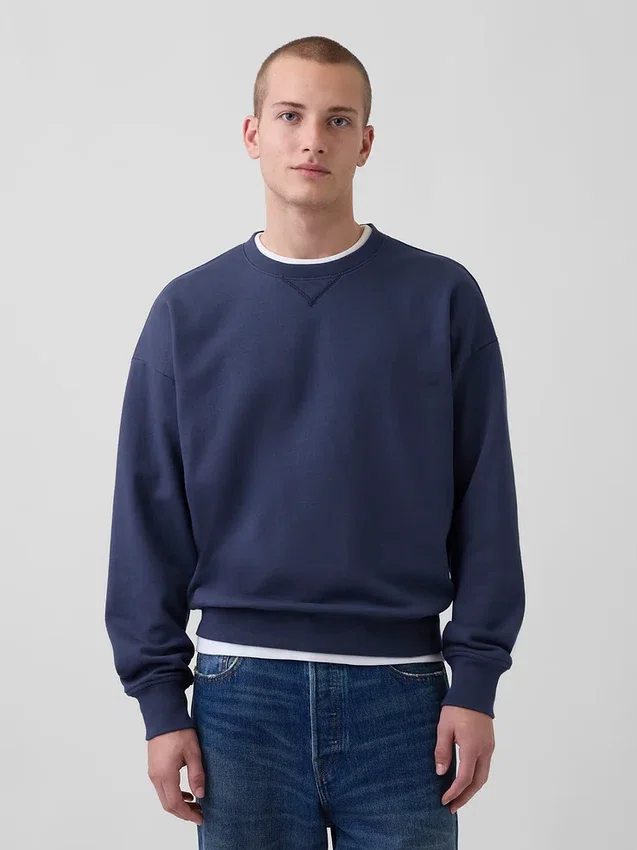 Överdimensionerad sweatshirt i tjock fransk frotté för vuxna