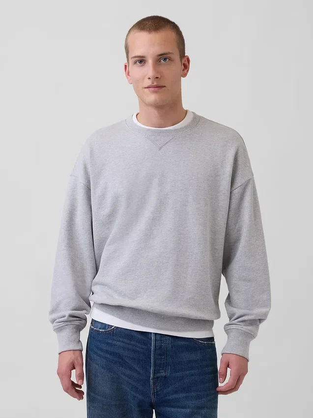 Överdimensionerad sweatshirt i tjock fransk frotté för vuxna