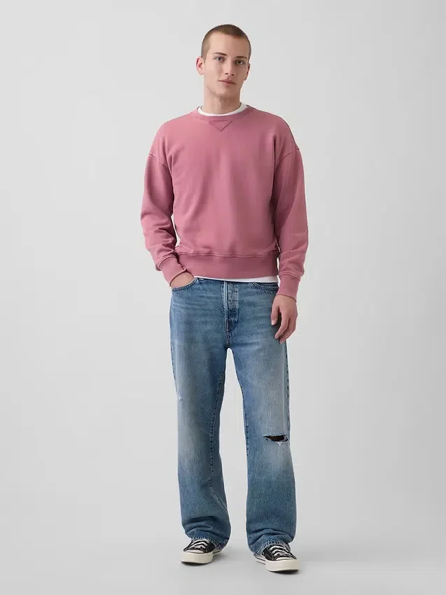 Överdimensionerad sweatshirt i tjock fransk frotté för vuxna