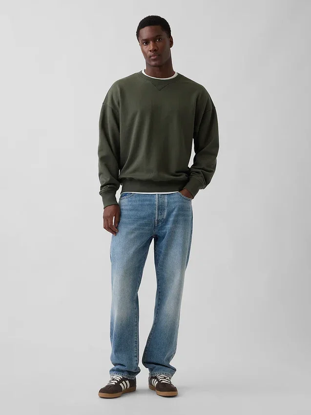 Överdimensionerad sweatshirt i tjock fransk frotté för vuxna