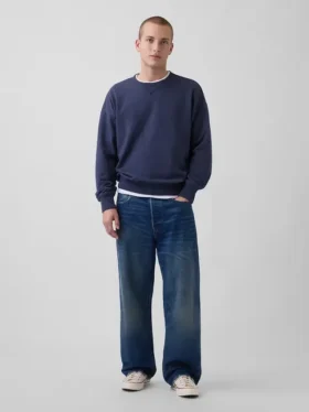 Överdimensionerad sweatshirt i tjock fransk frotté för vuxna