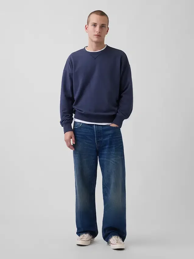 Överdimensionerad sweatshirt i tjock fransk frotté för vuxna