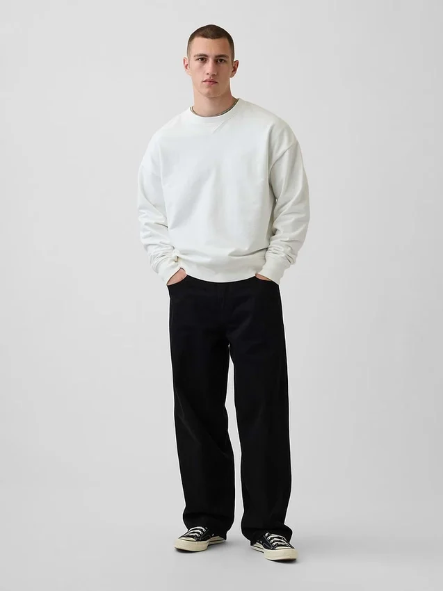 Överdimensionerad sweatshirt i tjock fransk frotté för vuxna