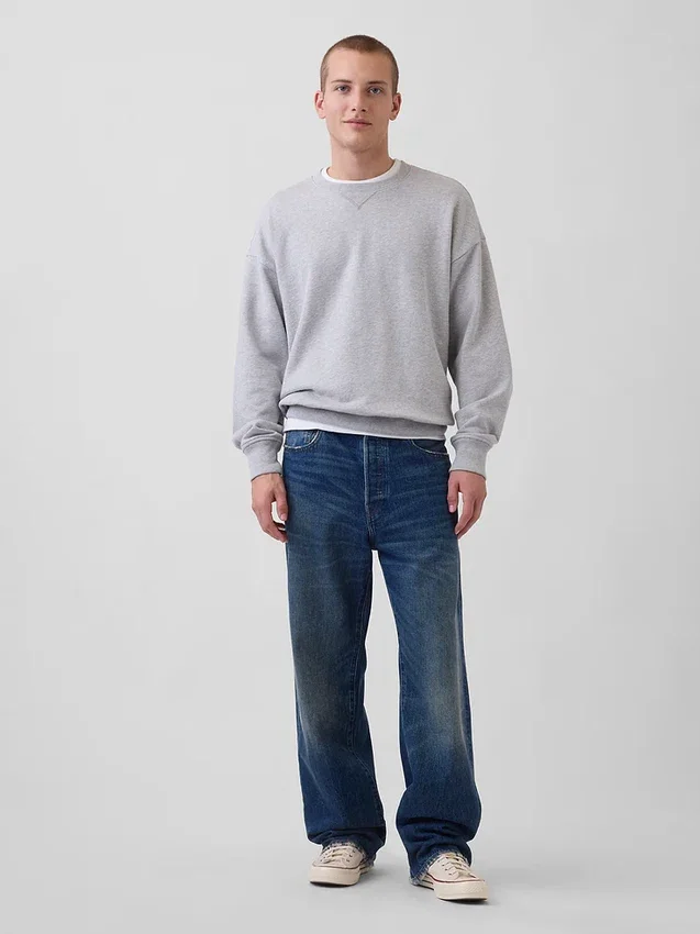 Överdimensionerad sweatshirt i tjock fransk frotté för vuxna