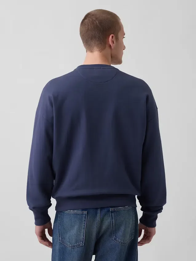 Överdimensionerad sweatshirt i tjock fransk frotté för vuxna
