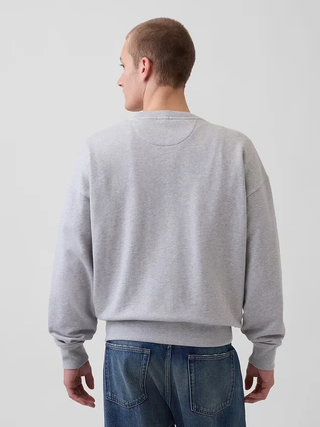 Överdimensionerad sweatshirt i tjock fransk frotté för vuxna