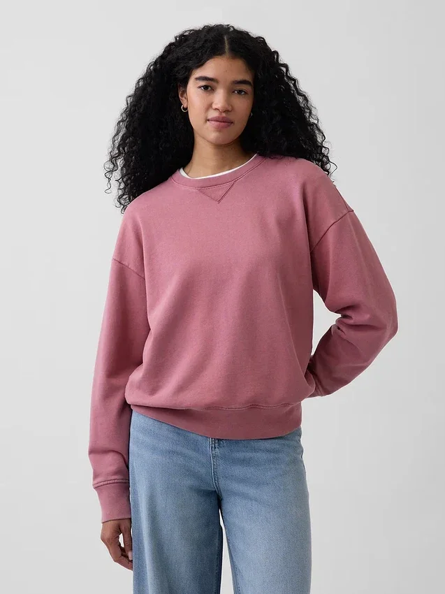 Överdimensionerad sweatshirt i tjock fransk frotté för vuxna