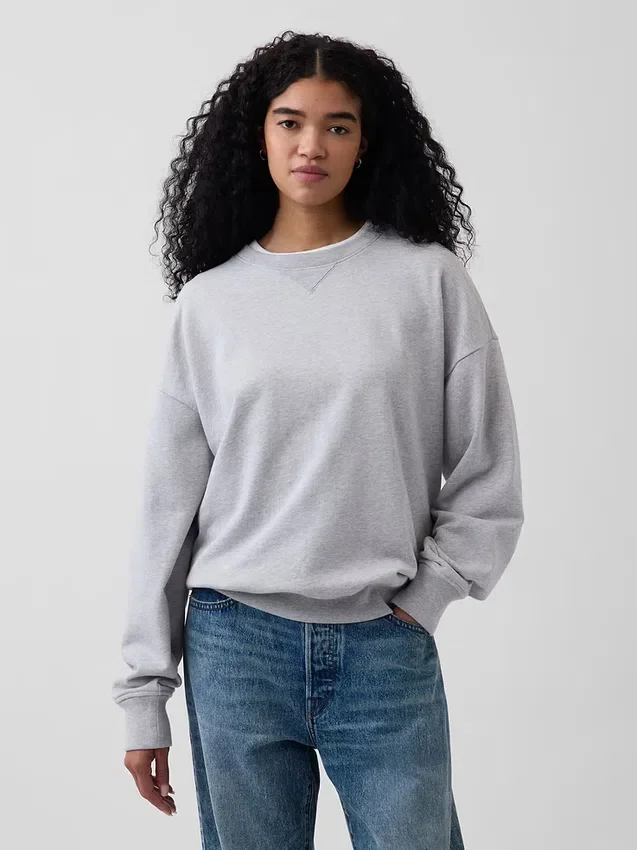 Överdimensionerad sweatshirt i tjock fransk frotté för vuxna
