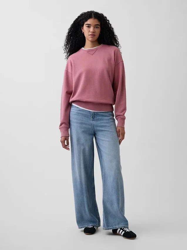 Överdimensionerad sweatshirt i tjock fransk frotté för vuxna