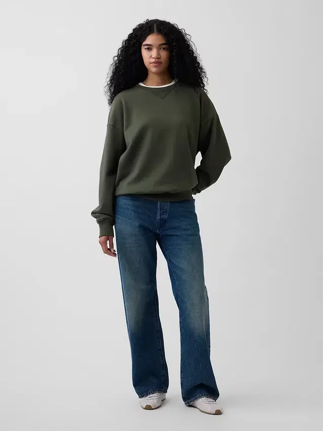 Överdimensionerad sweatshirt i tjock fransk frotté för vuxna