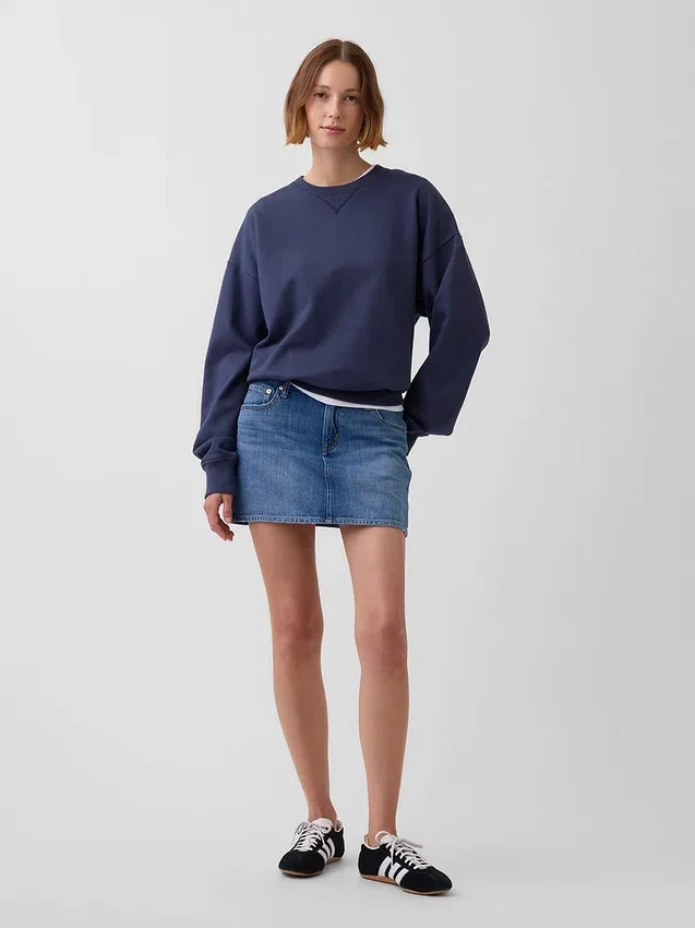 Överdimensionerad sweatshirt i tjock fransk frotté för vuxna