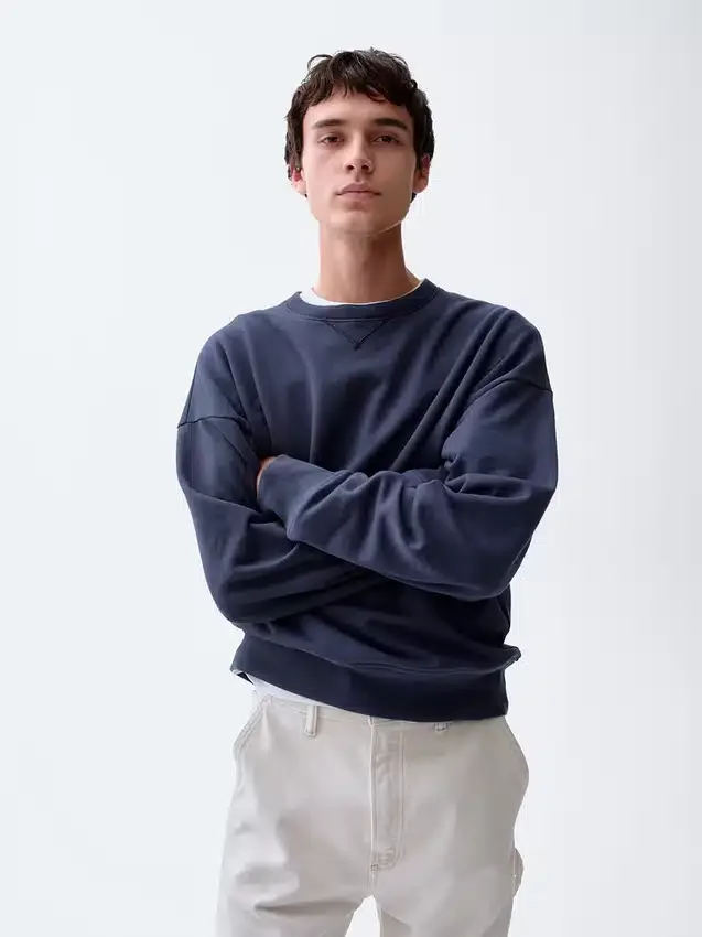 Överdimensionerad sweatshirt i tjock fransk frotté för vuxna