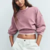Överdimensionerad sweatshirt i tjock fransk frotté för vuxna