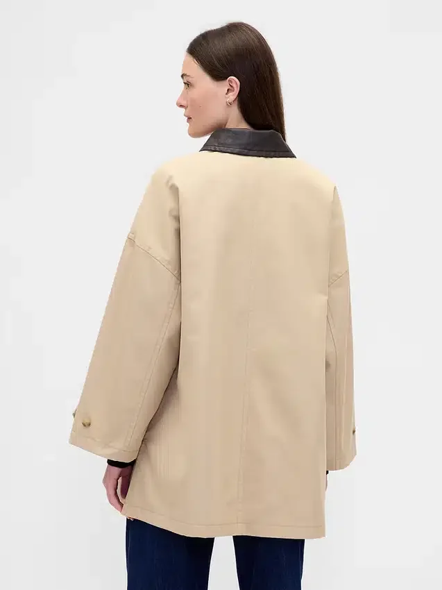 Överdimensionerad trenchcoat i twill
