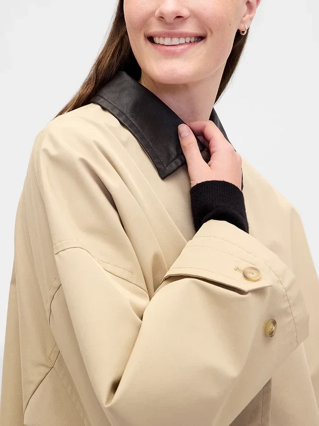 Överdimensionerad trenchcoat i twill