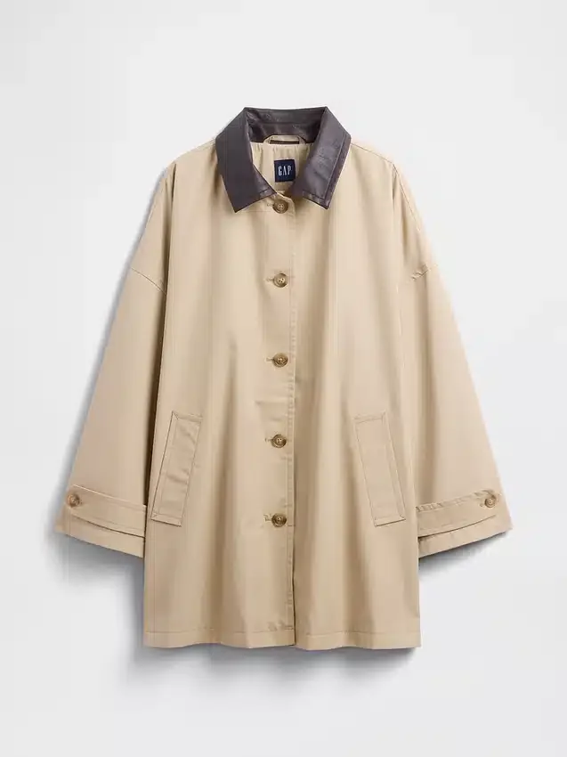 Överdimensionerad trenchcoat i twill