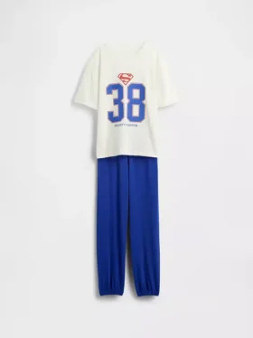 Överdimensionerat pyjamas-set med joggingsbyxor för barn med Superman-motiv