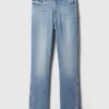 Vintage-jeans med medelhög midja, smal passform och slits i nederkanten