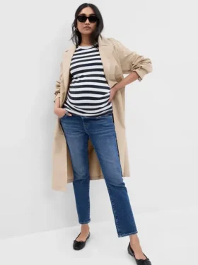 Vintage-slimjeans för mammakläder med hel panel